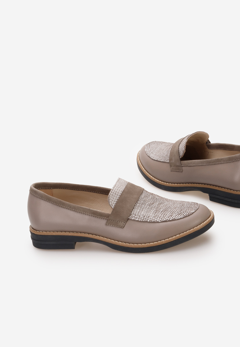 Béžové kožené mokasíny Aleda