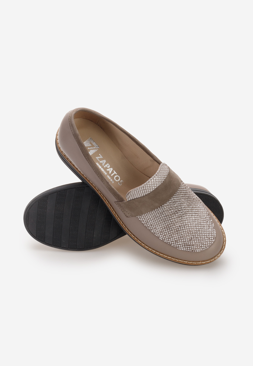 Béžové kožené mokasíny Aleda