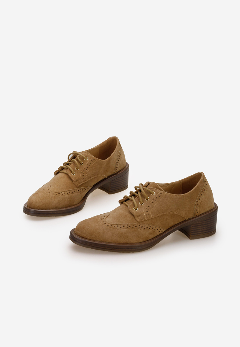 Camelové dámske poltopánky Slick