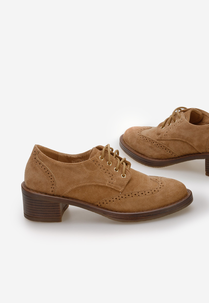 Camelové dámske poltopánky Slick