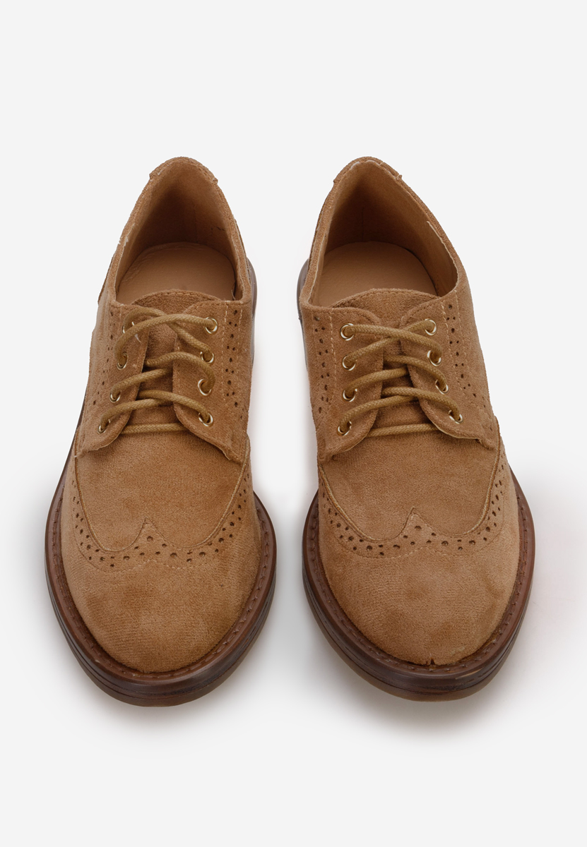 Camelové dámske poltopánky Slick