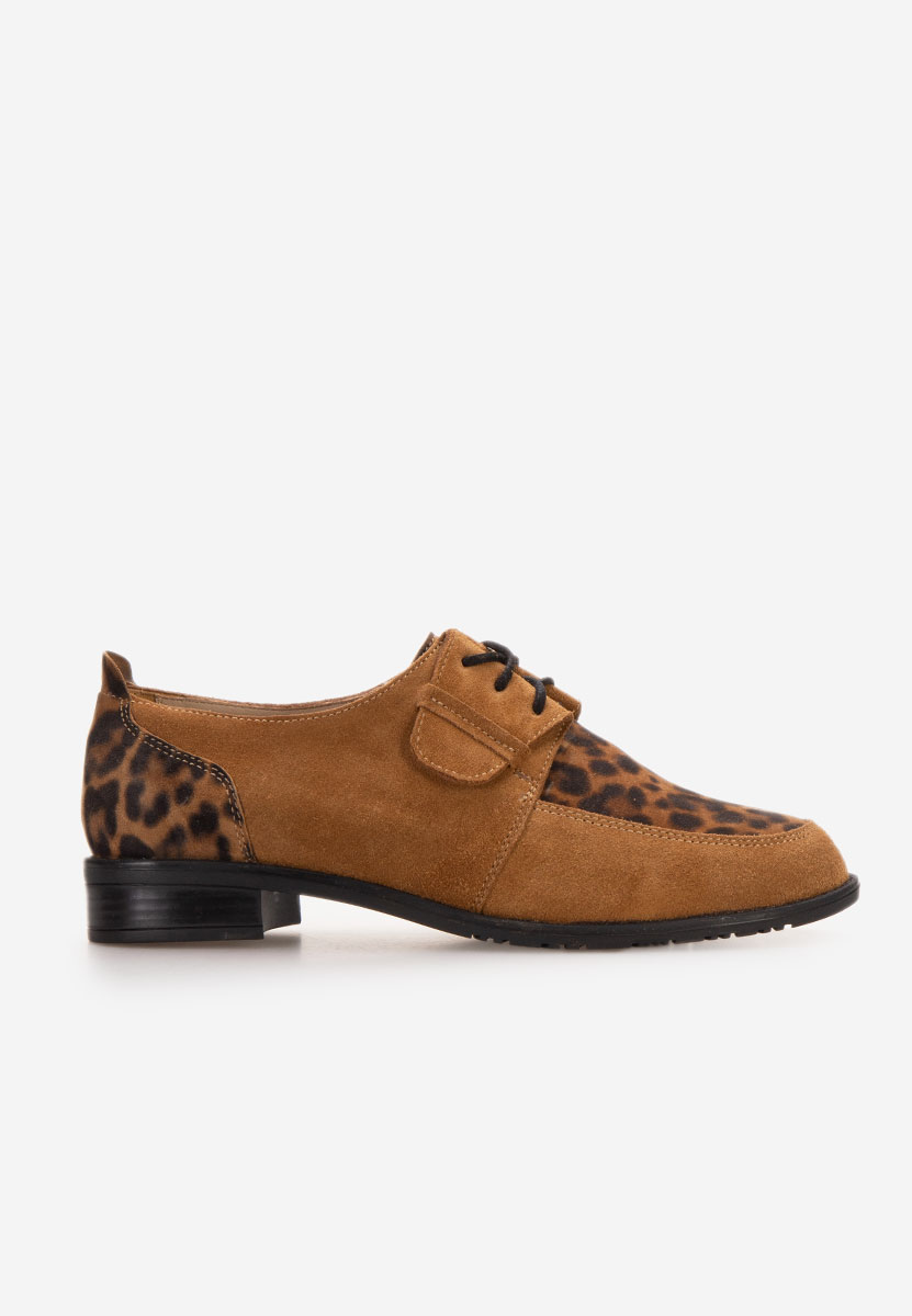 Leopardie kožené derby dámske Vogue