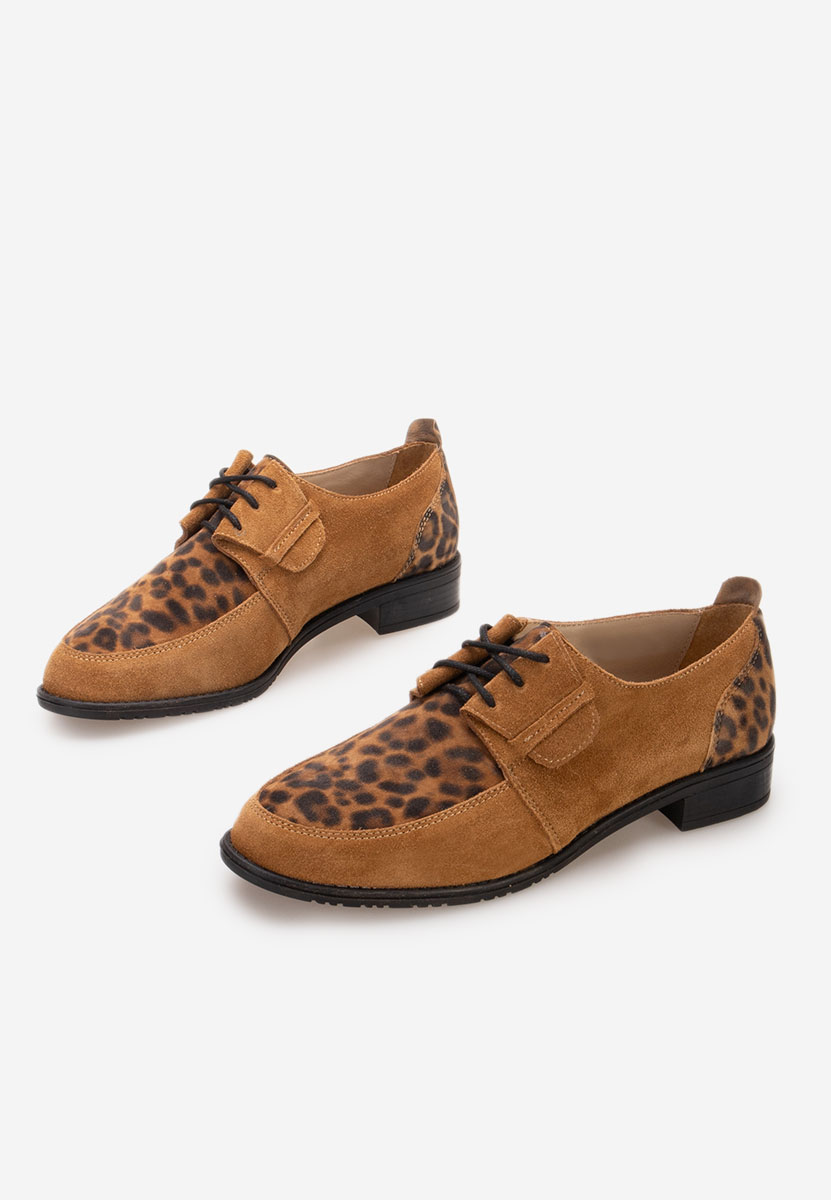 Leopardie kožené derby dámske Vogue