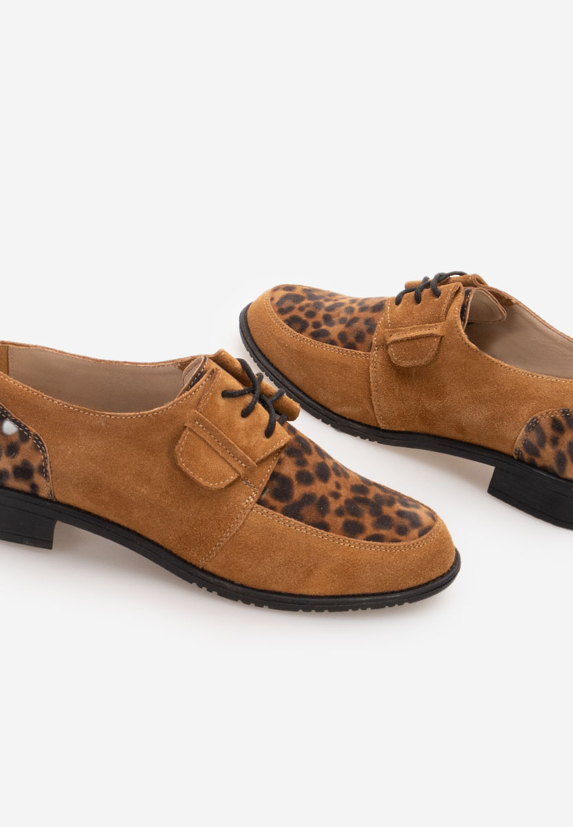 Leopardie kožené derby dámske Vogue