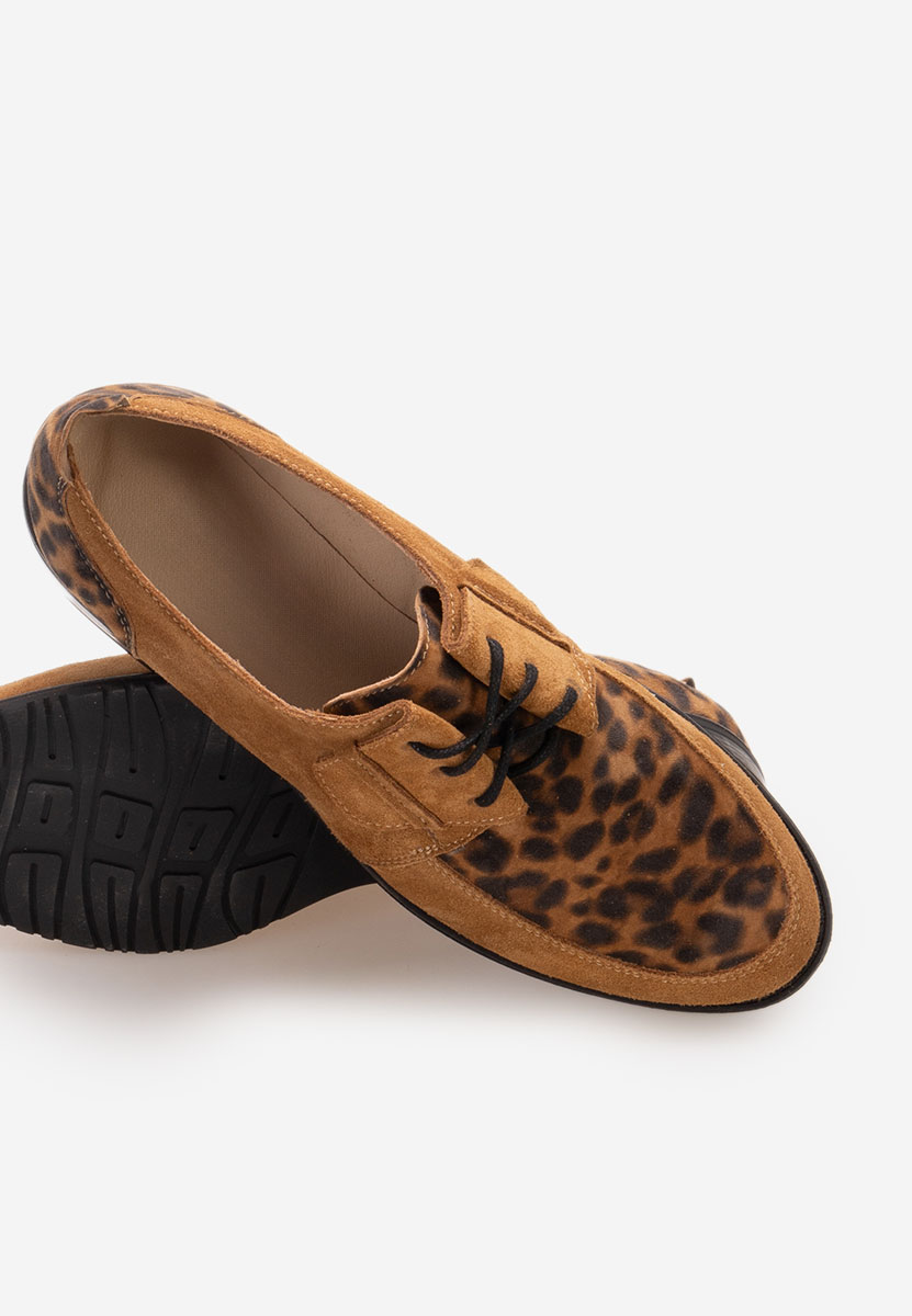 Leopardie kožené derby dámske Vogue