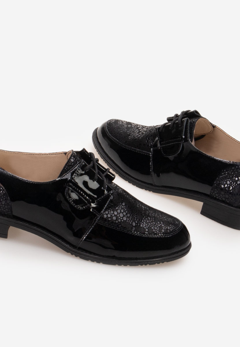 Čierne kožené derby dámske Vogue V3