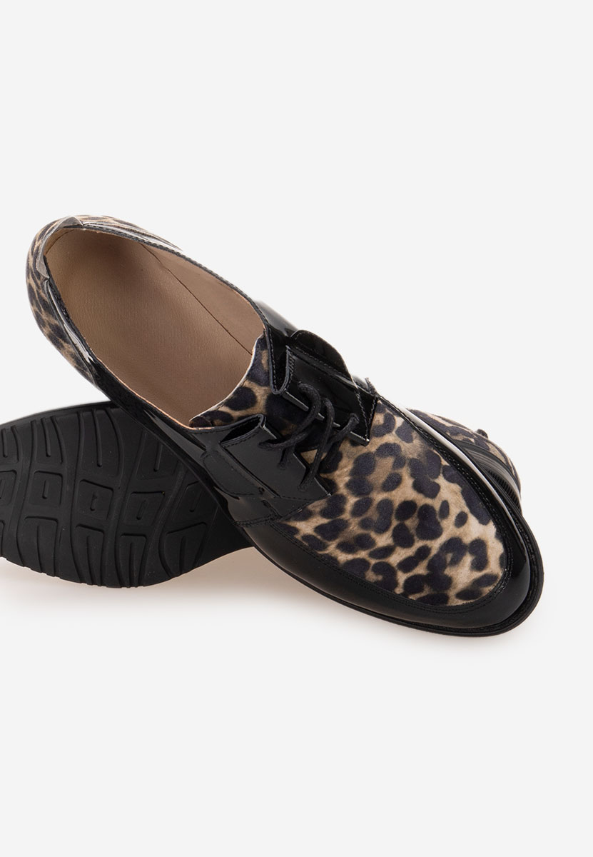 Leopardie kožené derby dámske Vogue V2