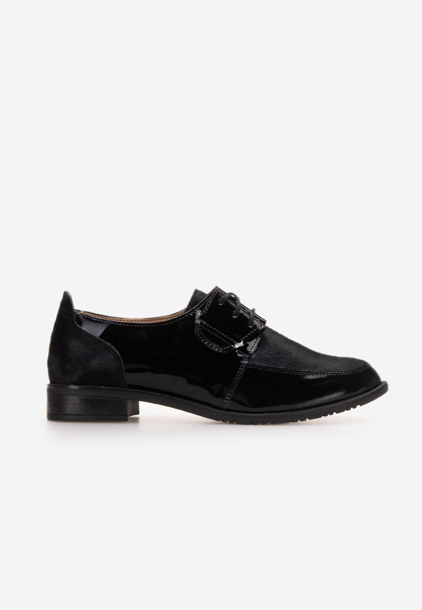Čierne kožené derby dámske Vogue V2