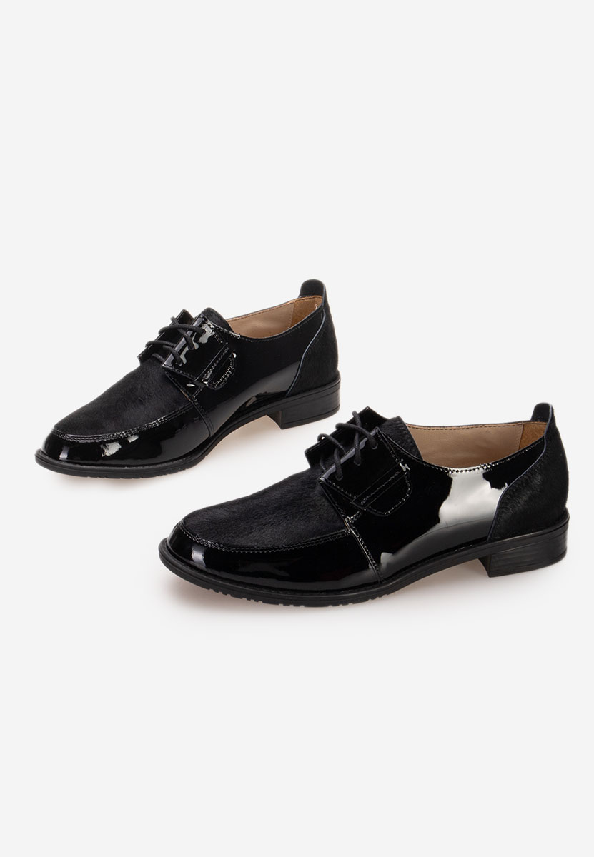 Čierne kožené derby dámske Vogue V2