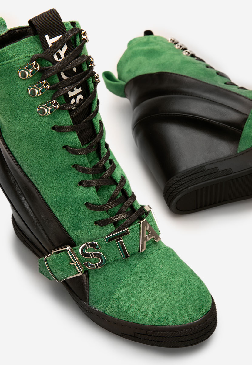 Zelené dámske tenisky na platforme Candy Zelené dámske tenisky na platforme Candy