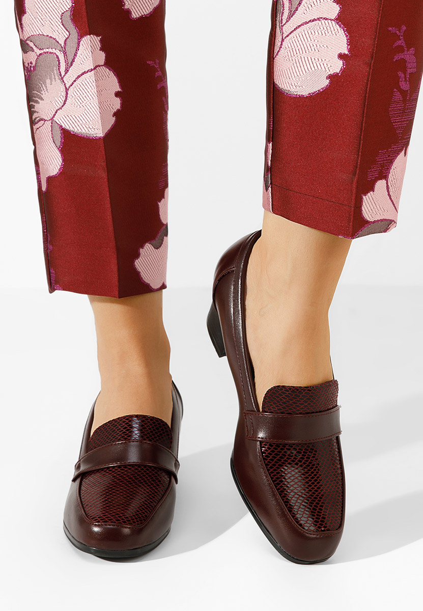 Bordové mokasíny na opätku Elidera