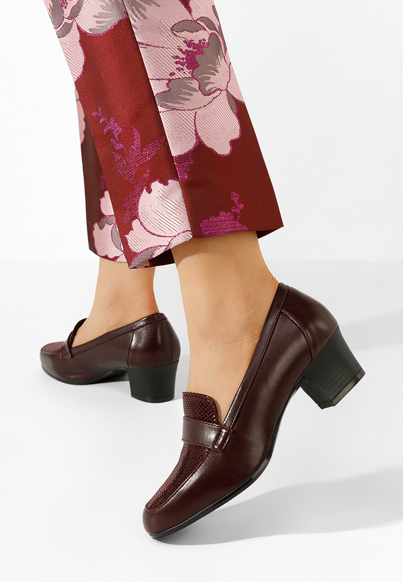 Bordové mokasíny na opätku Elidera