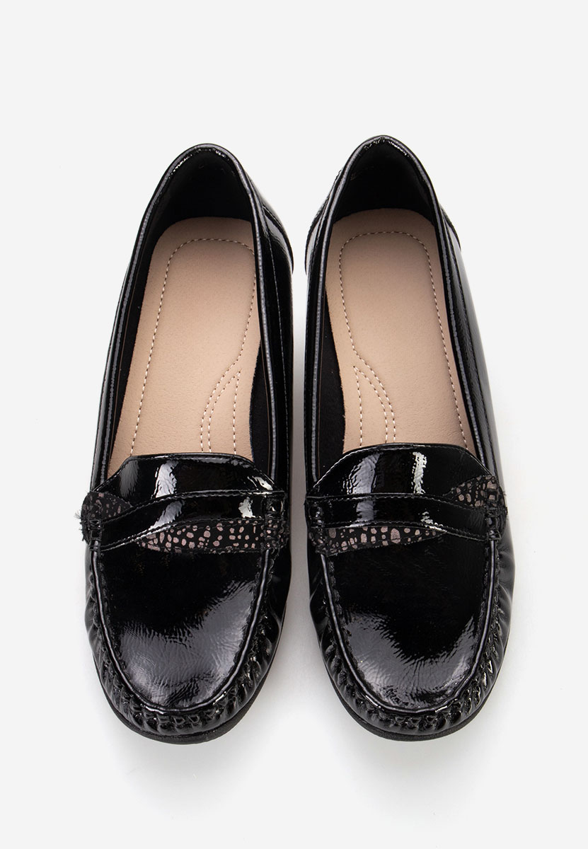 Čierne dámske mokasíny na platforme Saina