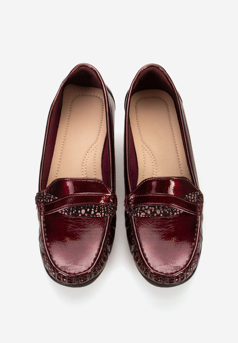 Bordové dámske mokasíny na platforme Saina