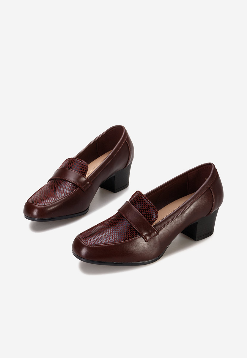 Bordové mokasíny na opätku Elidera