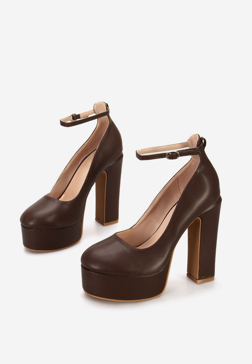 Hnedé lodičky na platforme Matea V3