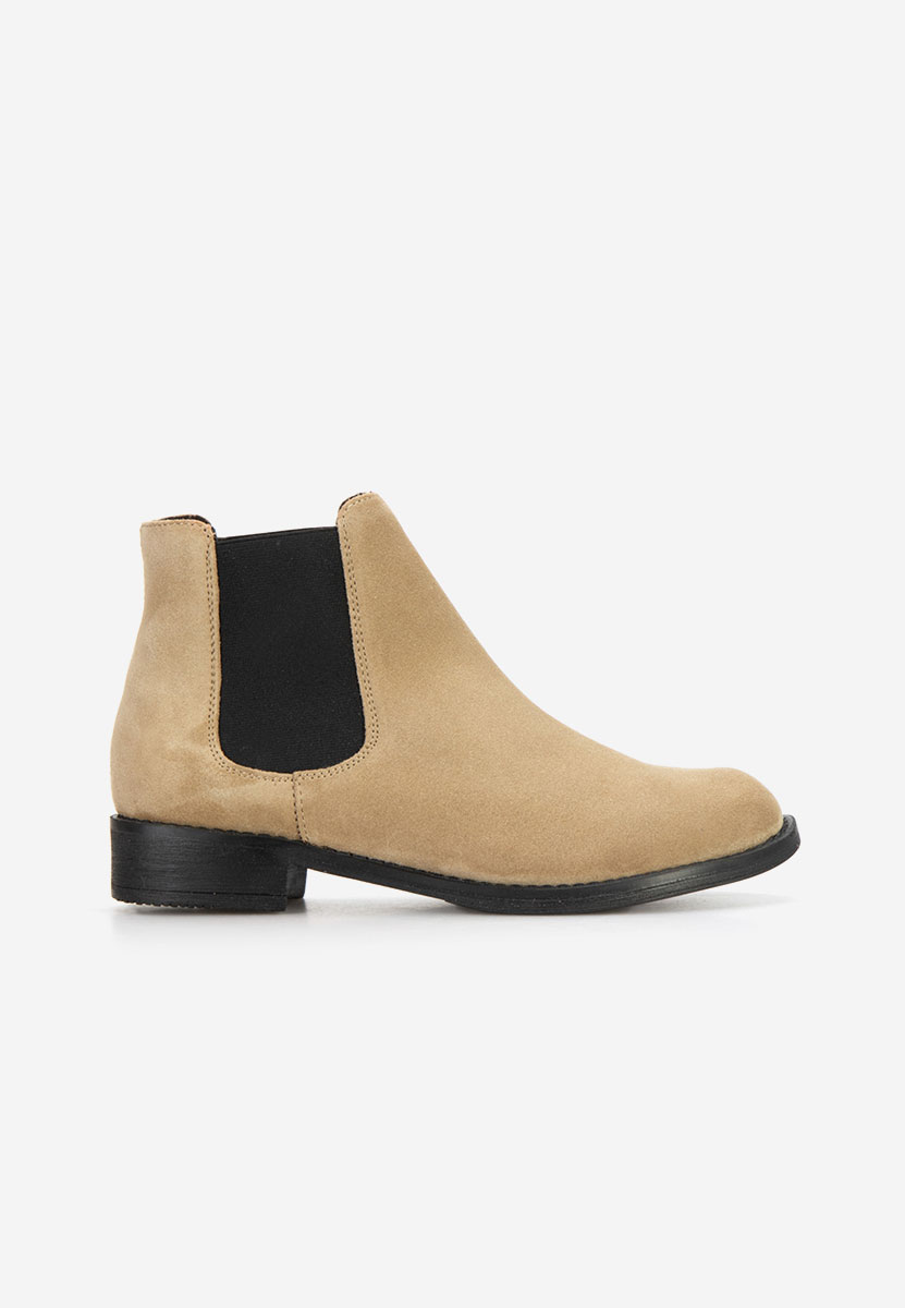 Béžové kožené členkové čižmy Campina V2