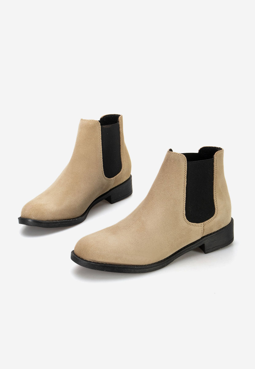 Béžové kožené členkové čižmy Campina V2