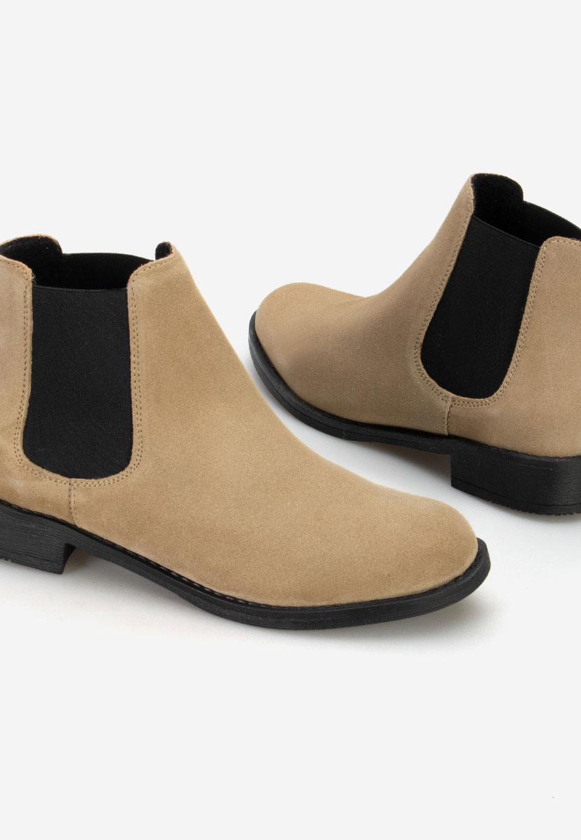 Béžové kožené členkové čižmy Campina V2