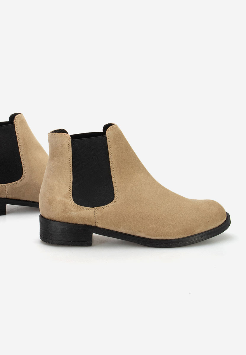 Béžové kožené členkové čižmy Campina V2