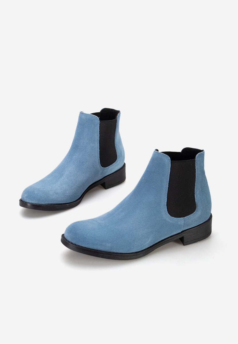 Modré kožené členkové čižmy Campina V2