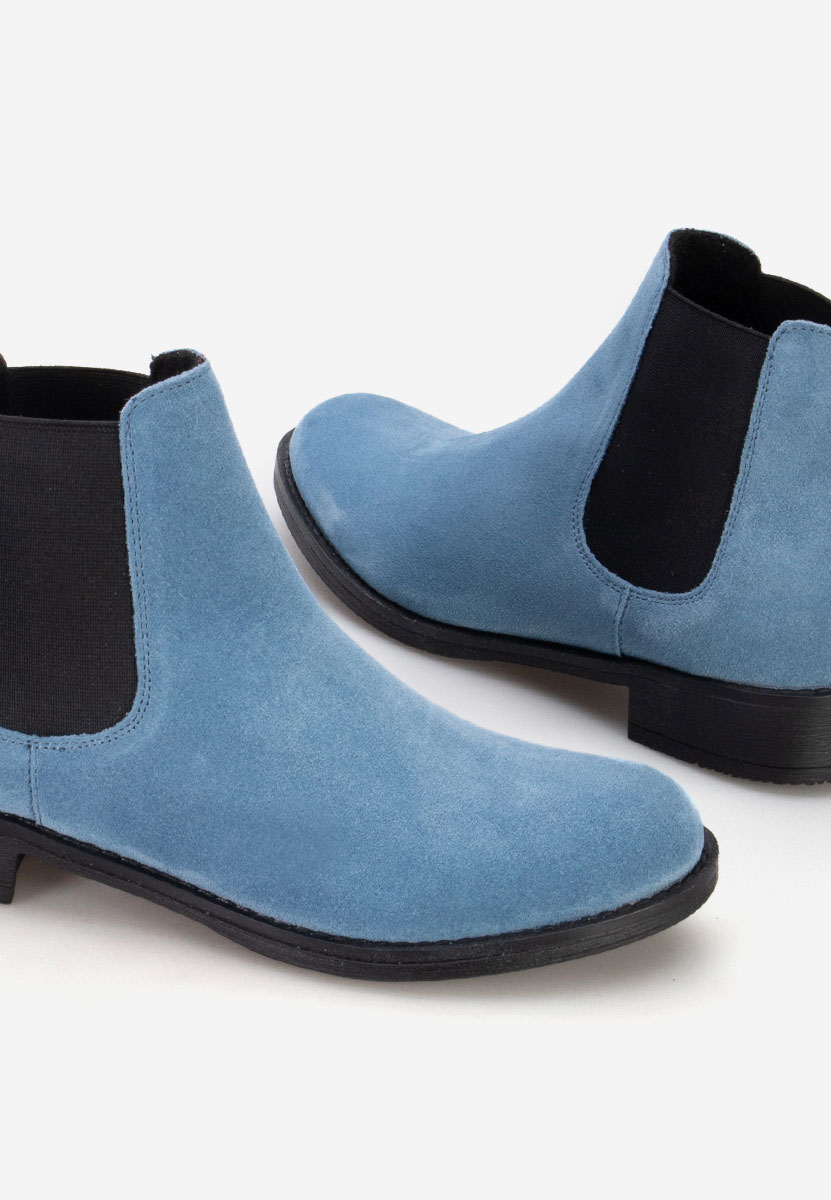 Modré kožené členkové čižmy Campina V2