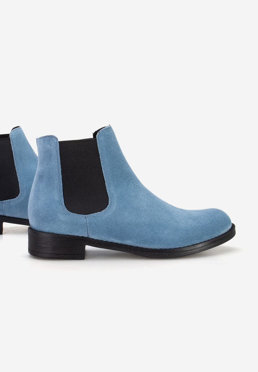 Modré kožené členkové čižmy Campina V2