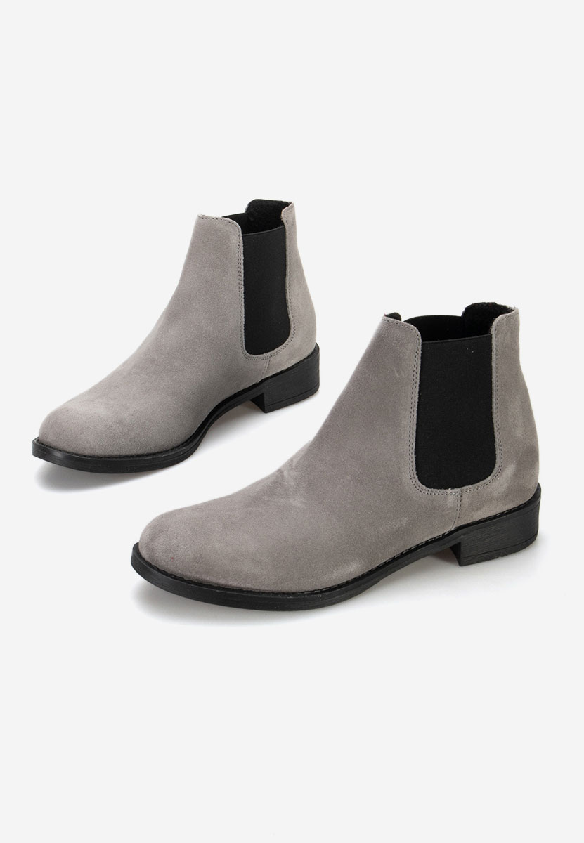 Sivé kožené členkové čižmy Campina V2