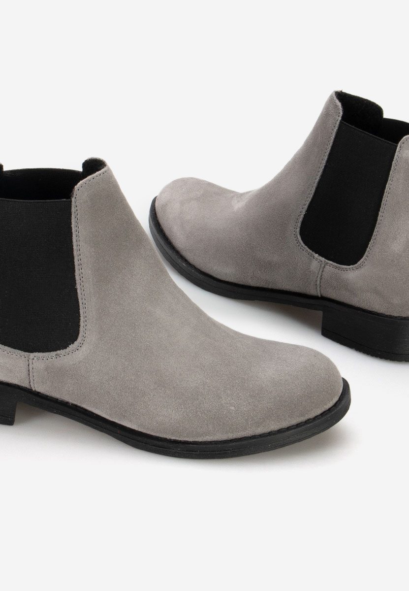 Sivé kožené členkové čižmy Campina V2