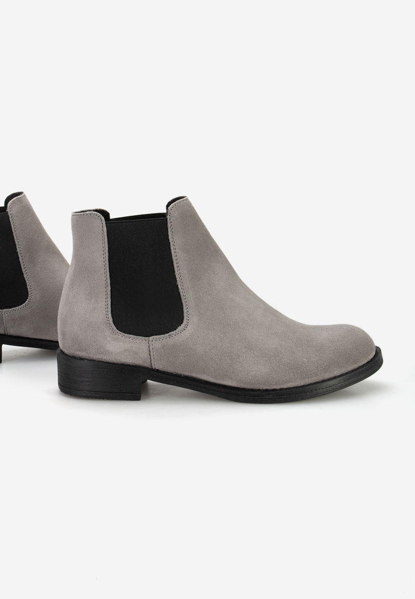 Sivé kožené členkové čižmy Campina V2