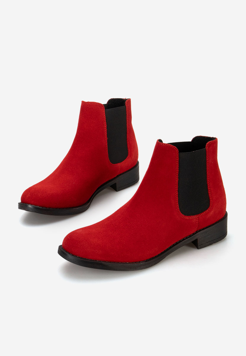 Červené kožené členkové čižmy Campina V2