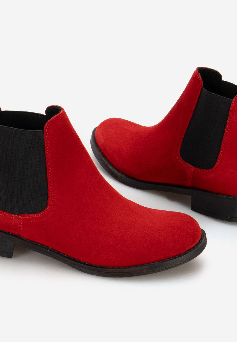 Červené kožené členkové čižmy Campina V2