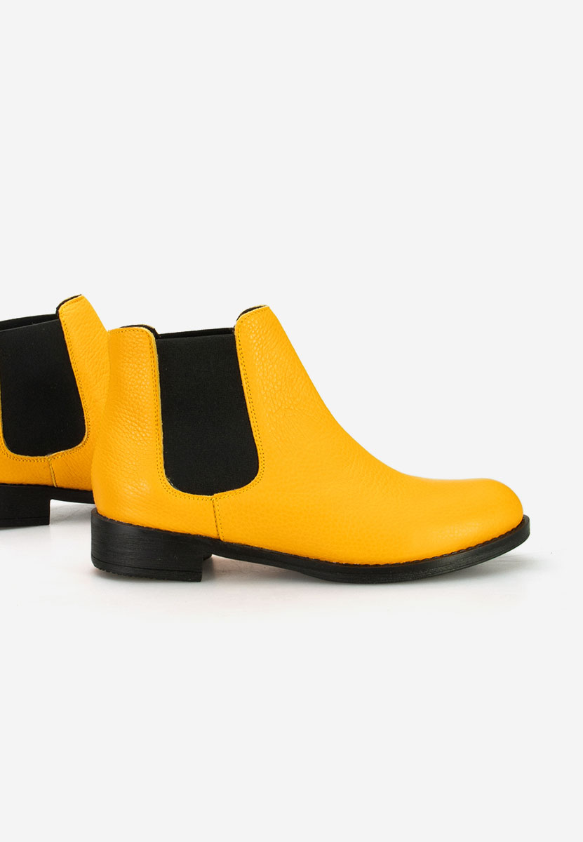 Žlté kožené členkové čižmy Campina