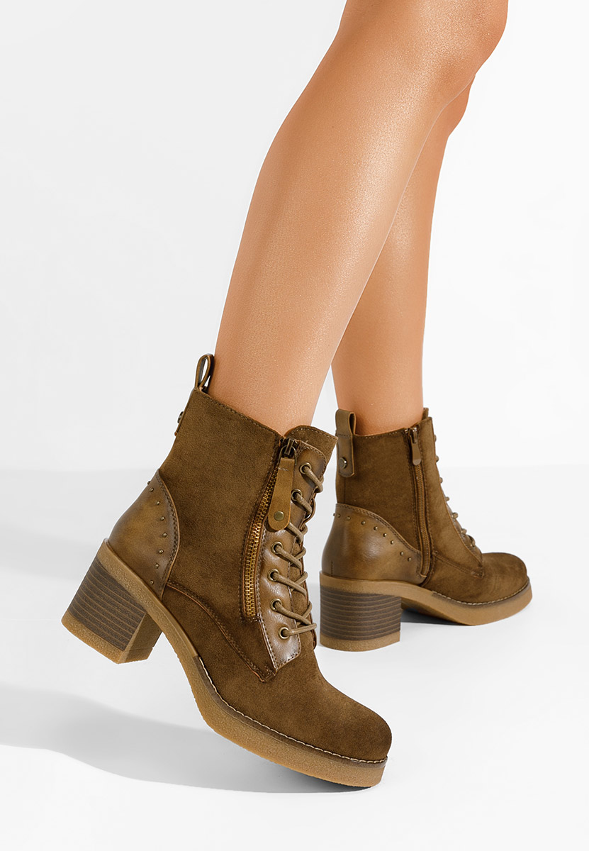 Khaki členkové čižmy Jovanna