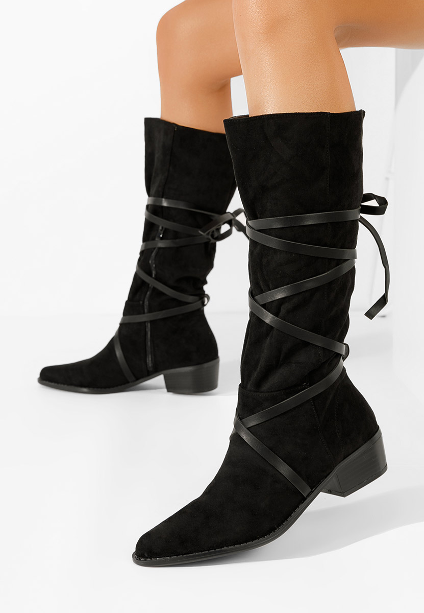 Čierne dámske čižmy bez podpätku Raizza