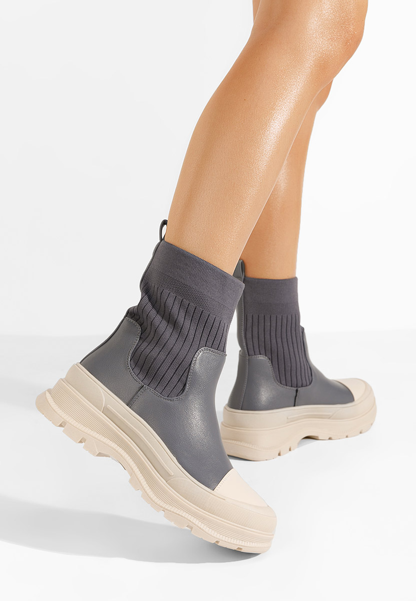 Sivé dámske sneakersy Avalini