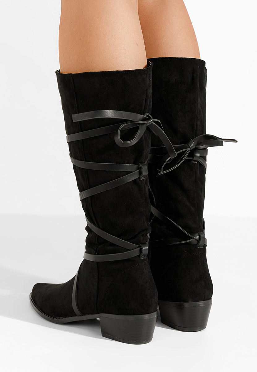 Čierne dámske čižmy bez podpätku Raizza