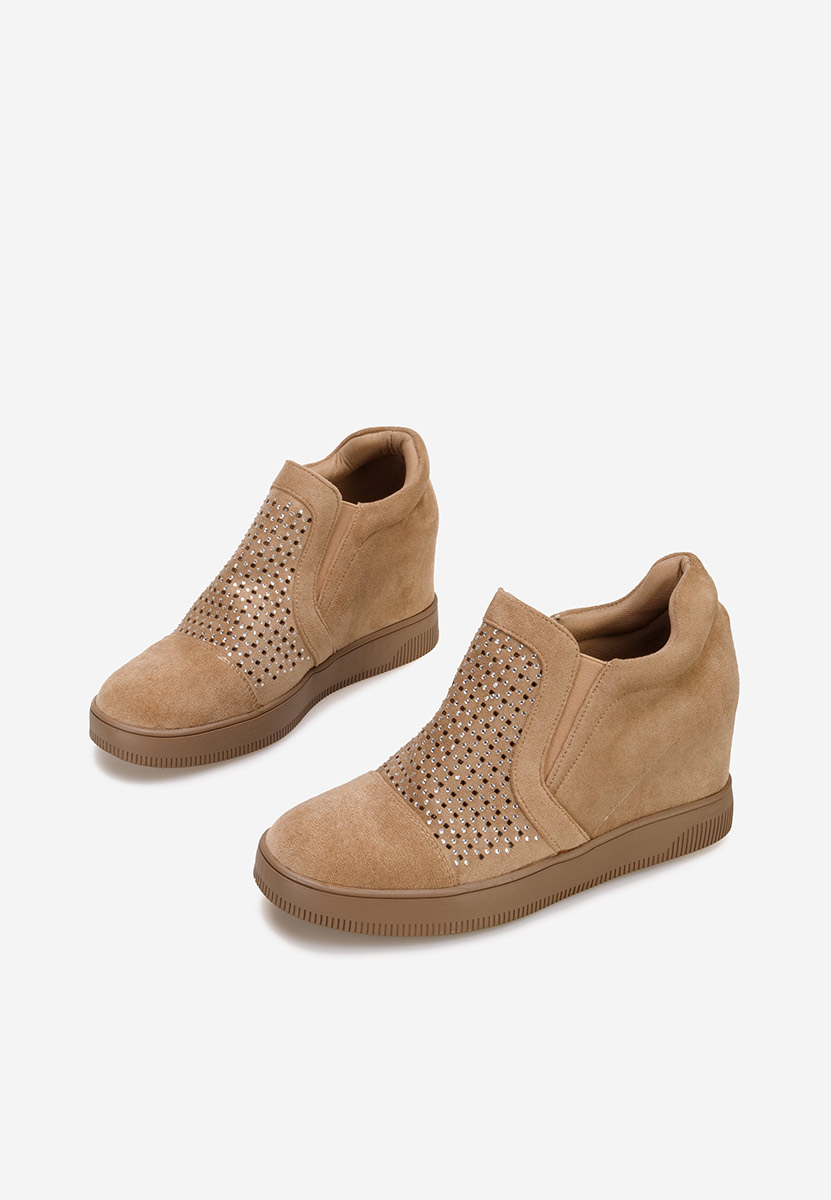 Béžové dámske tenisky na platforme Inga