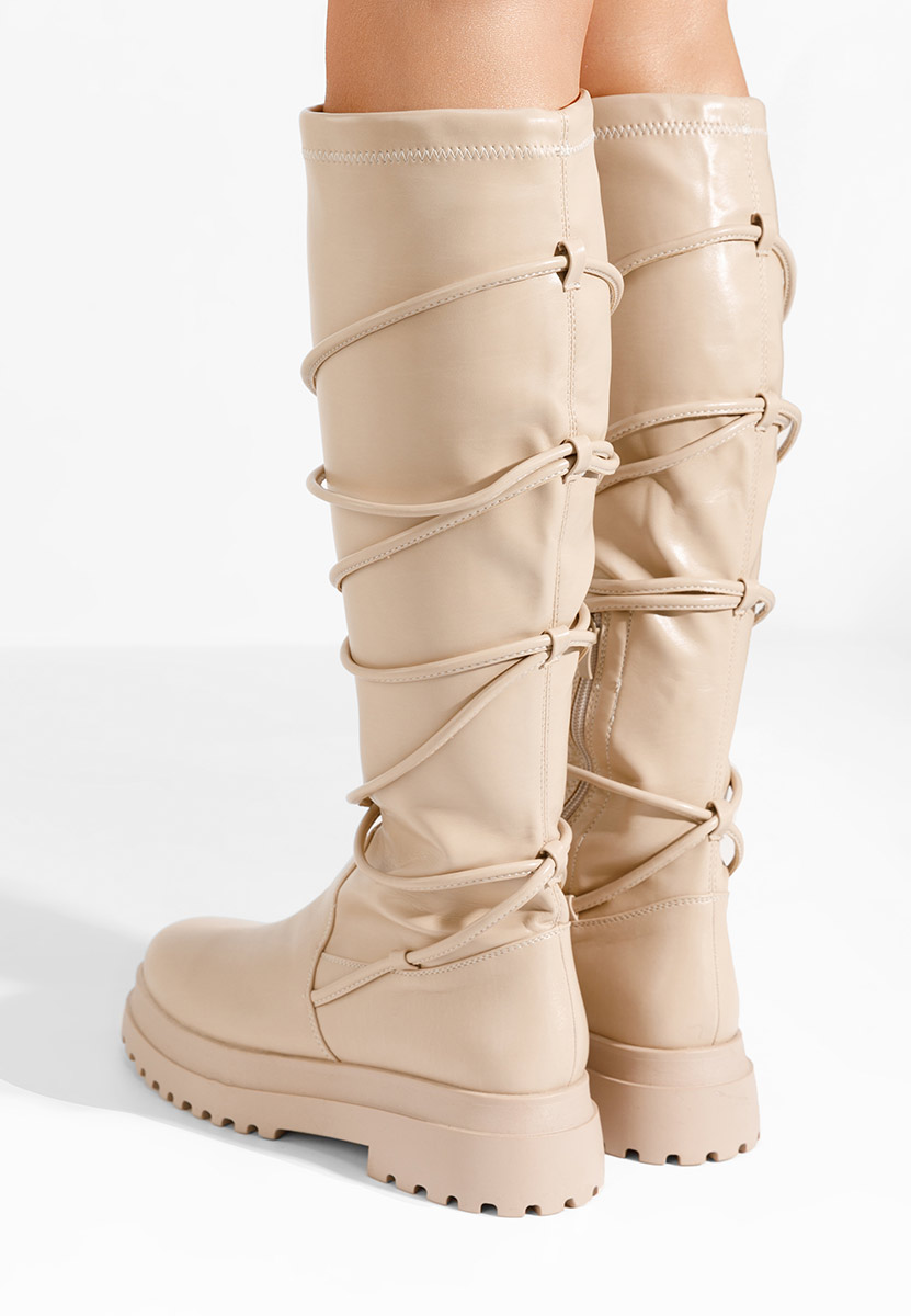 Béžové vysoké čižmy Cazorla