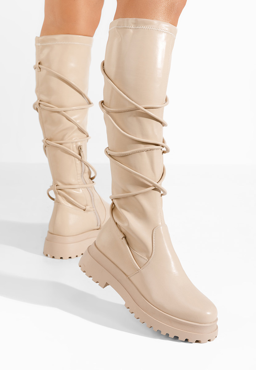 Béžové vysoké čižmy Cazorla