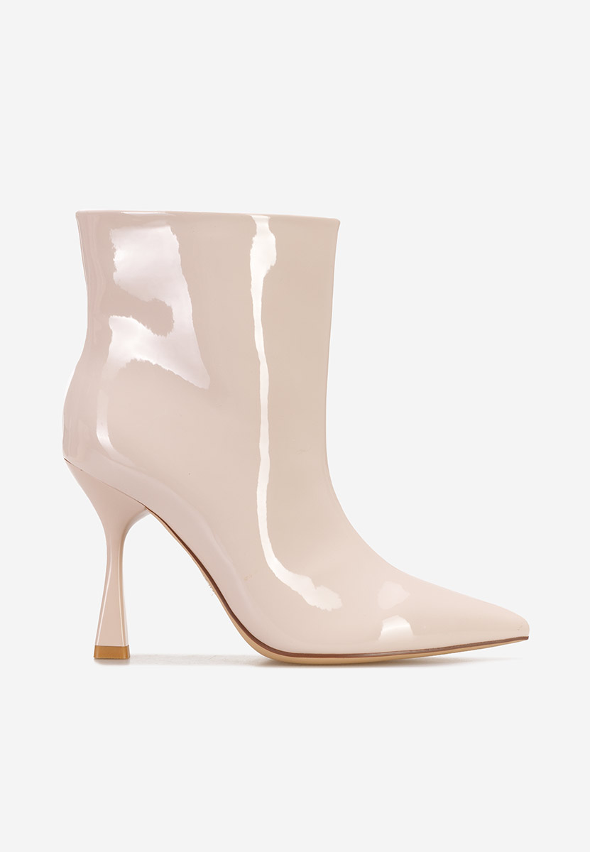 Béžové členkové čižmy na tenkom podpätku Thessalia