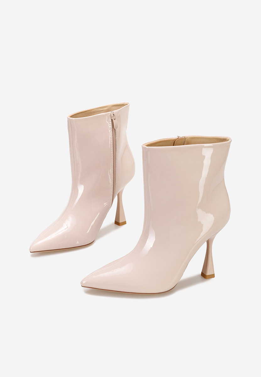 Béžové členkové čižmy na tenkom podpätku Thessalia