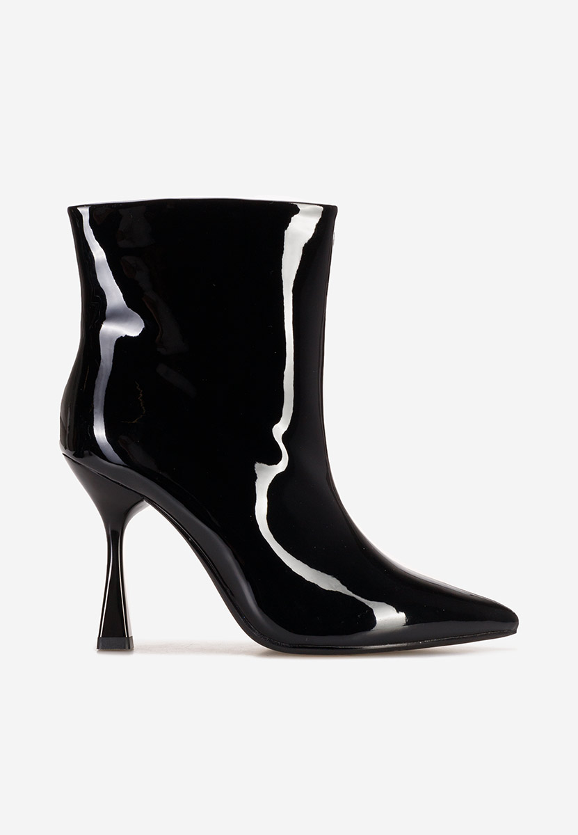 Čierne členkové čižmy na tenkom podpätku Thessalia