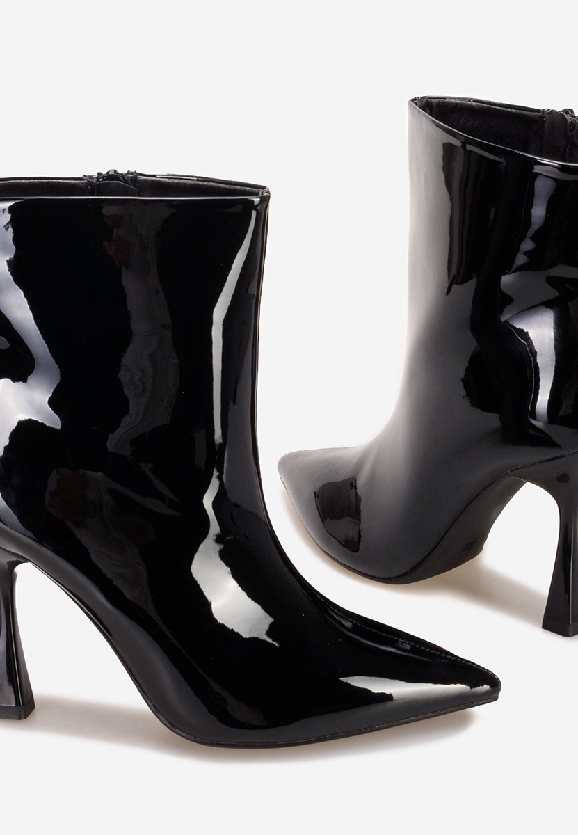 Čierne členkové čižmy na tenkom podpätku Thessalia