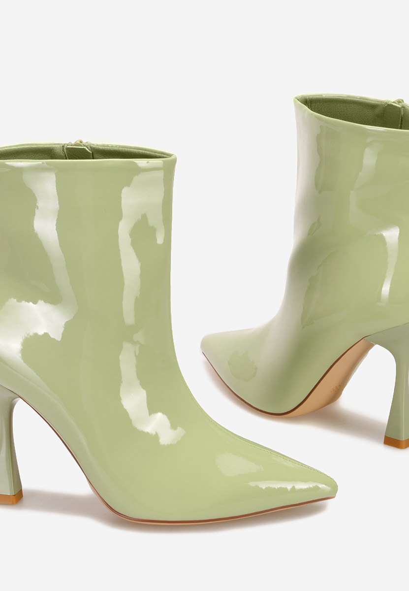 Zelené členkové čižmy na tenkom podpätku Thessalia
