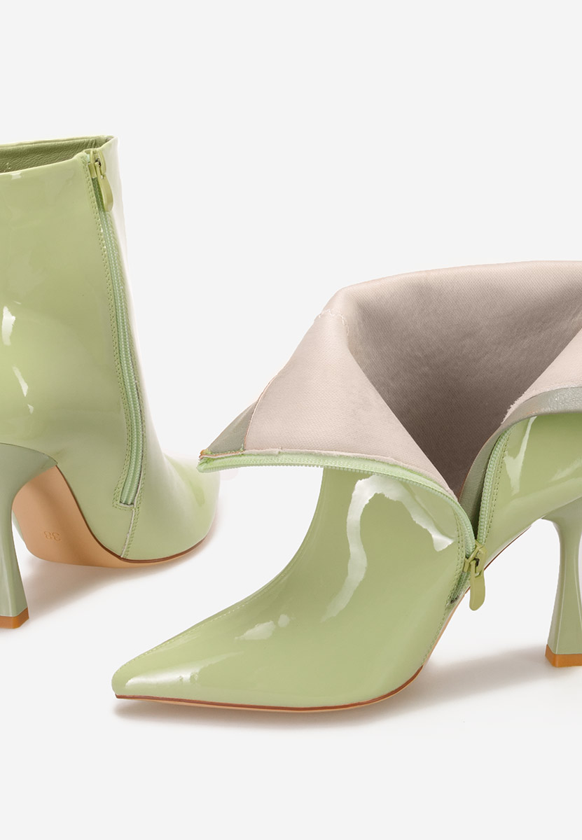 Zelené členkové čižmy na tenkom podpätku Thessalia