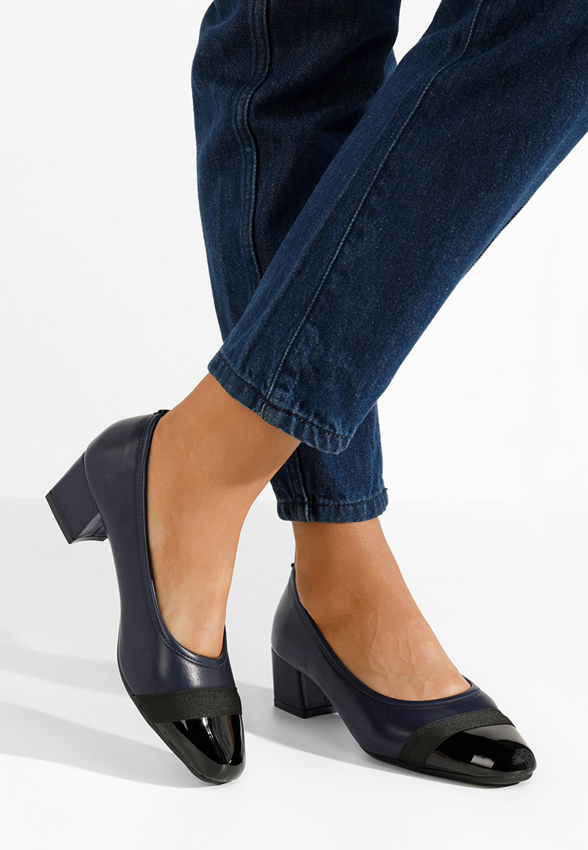 Tmavomdoré lodičky na nízkom opätku Selea Tmavomdoré lodičky na nízkom opätku Selea