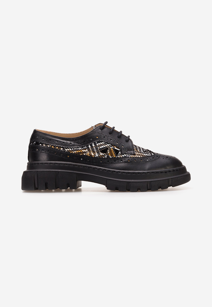 Čierne poltopánky brogue dámske Henise V5