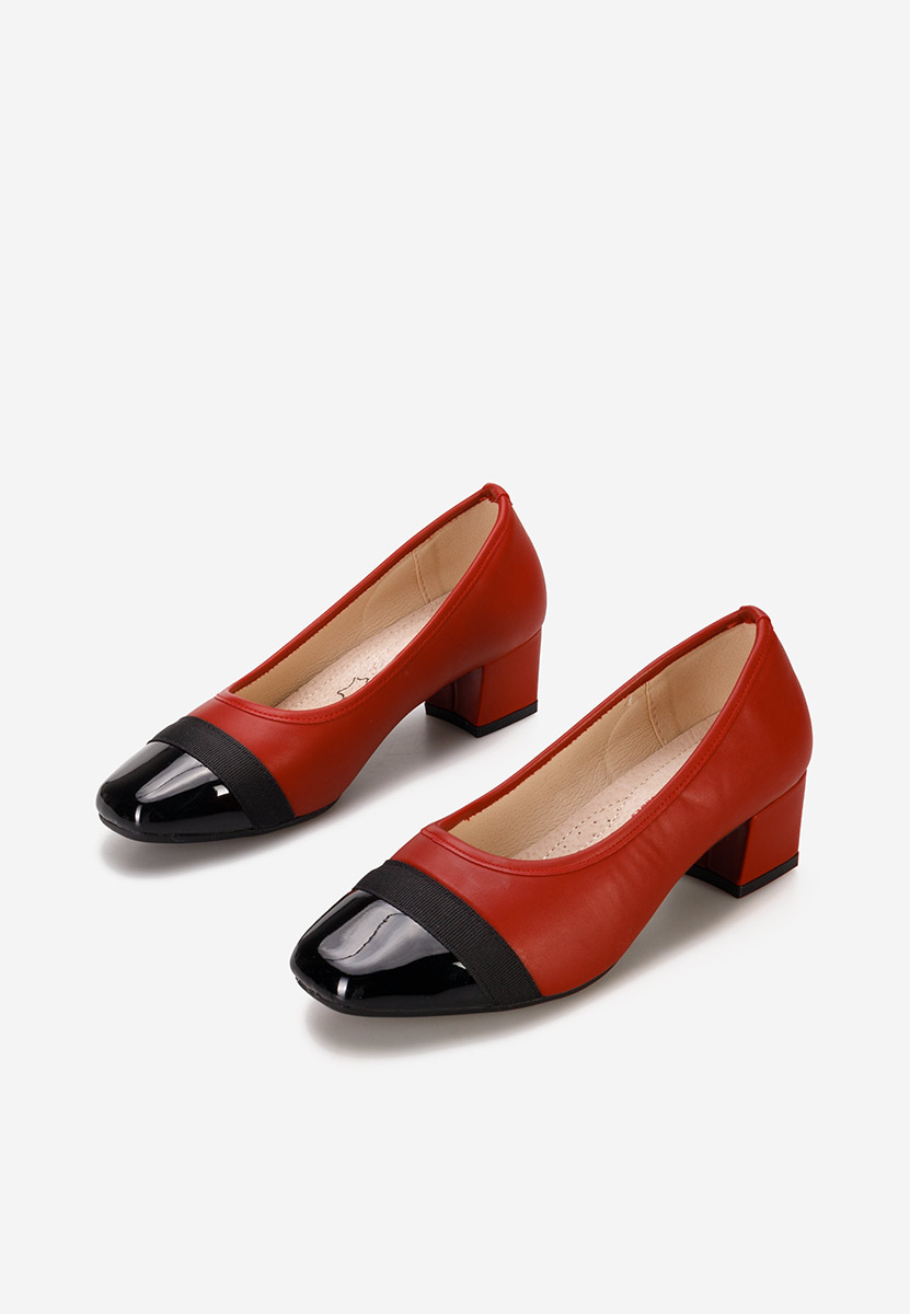 Červené lodičky na nízkom opätku Selea Červené lodičky na nízkom opätku Selea