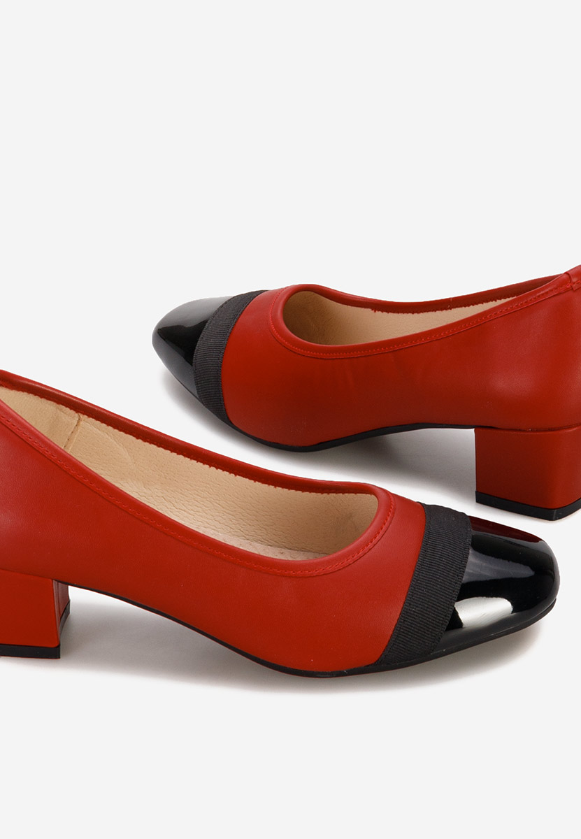 Červené lodičky na nízkom opätku Selea Červené lodičky na nízkom opätku Selea